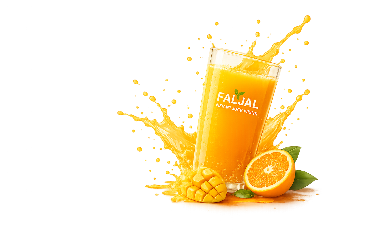 Faljal premium instant juice premix glass with fresh fruit